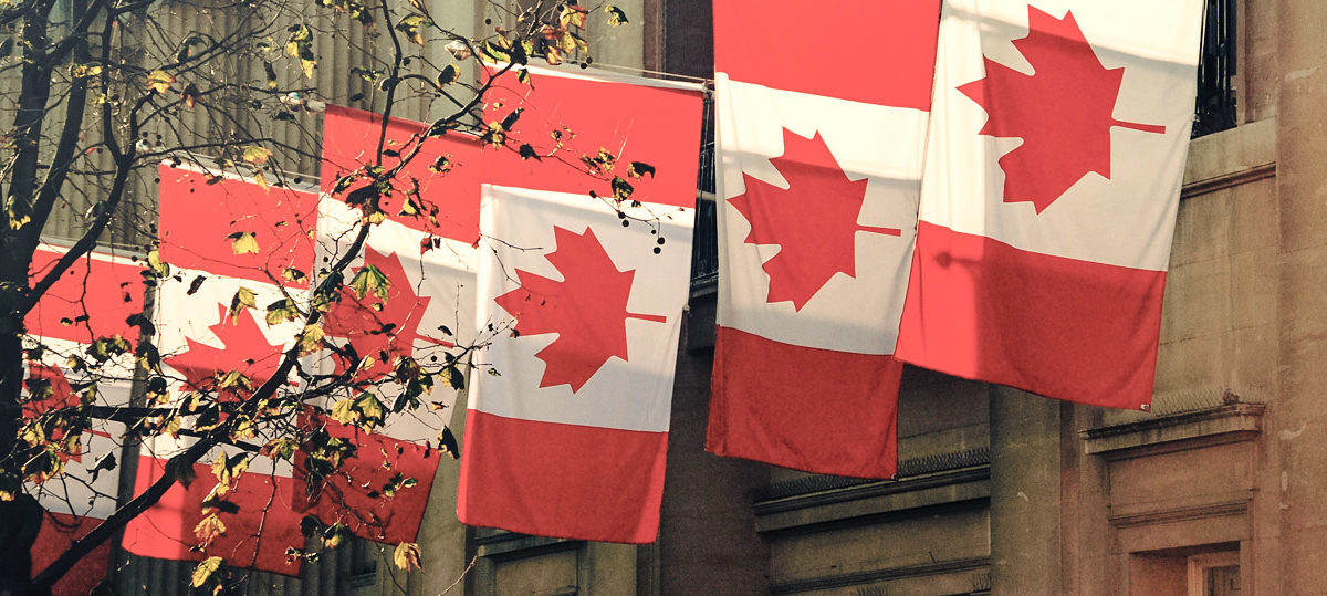 Photo of Canadian flags